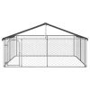 Outdoor Dog Kennel with Roof 118.1"x118.1"x59.1"