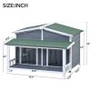 47.2 ' Large Wooden Dog House Outdoor;  Outdoor & Indoor Dog Crate;  Cabin Style;  With Porch;  2 Doors